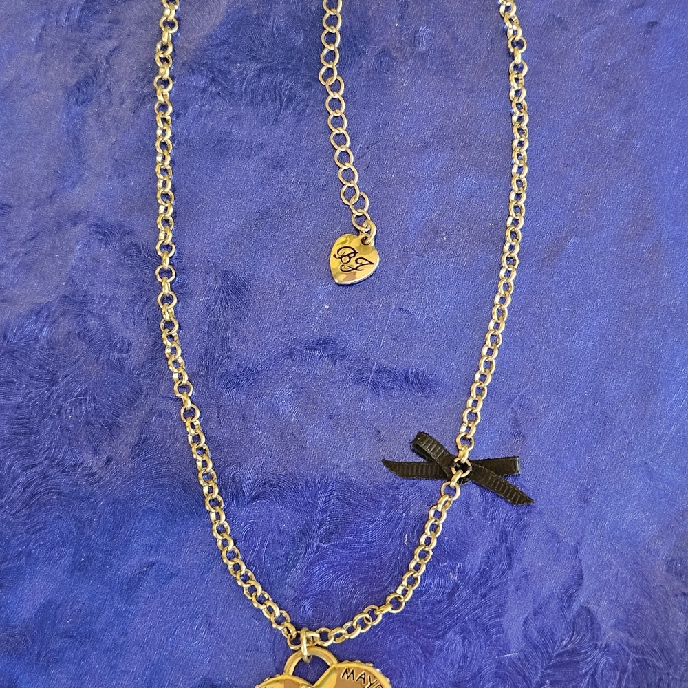 💘Betsey Johnson RARE RETIRED HTF Gold Heart Spinner Arrow Pendant Necklace EPC - Picture 5 of 7